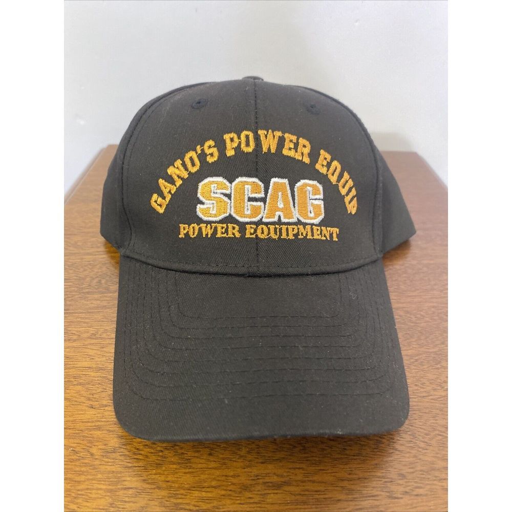 SCAG Gano's Power Equipment Snapback Nissin Hat Cap Black Gold Adult